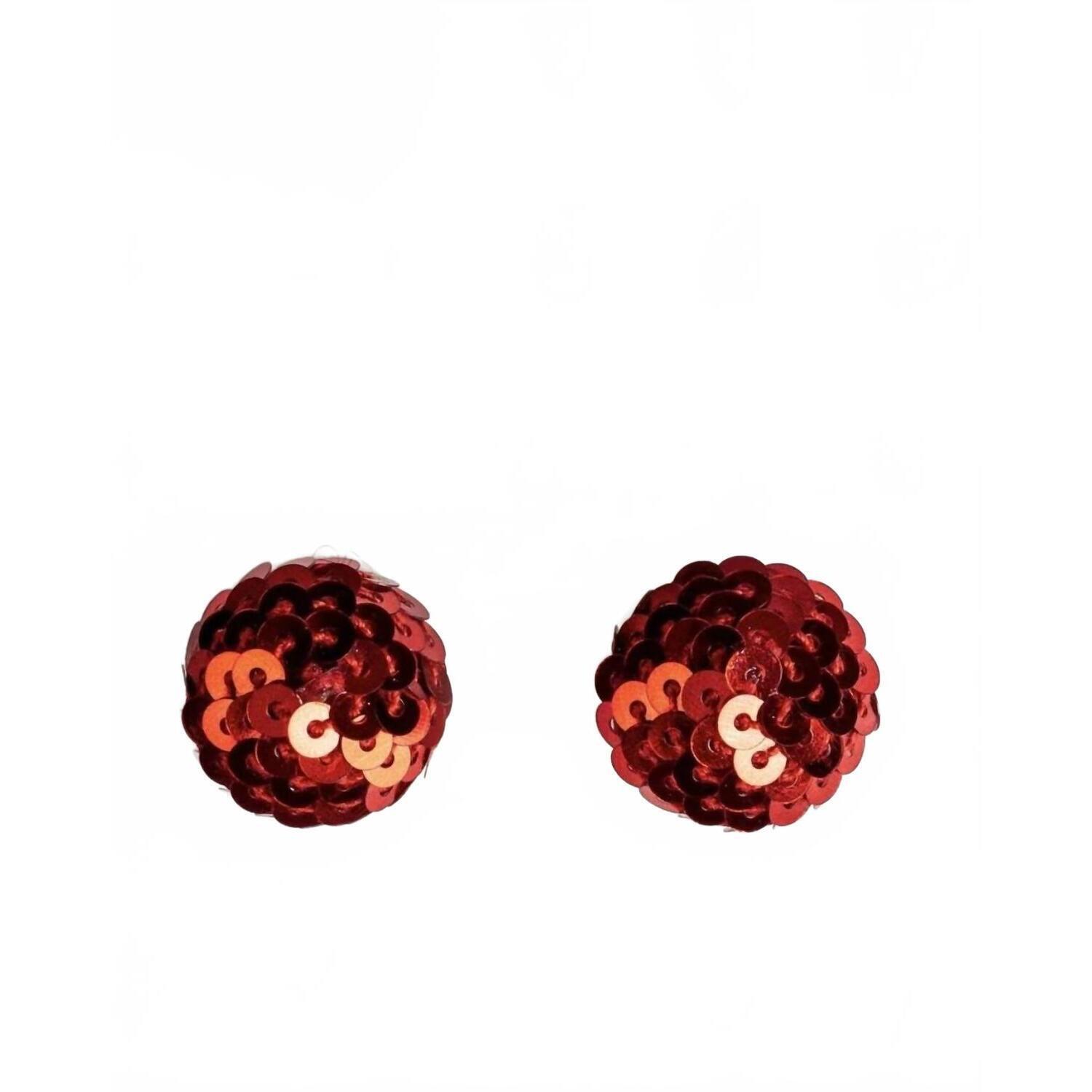 New Southern Grace Women's Sequins Stud Earrings In Red